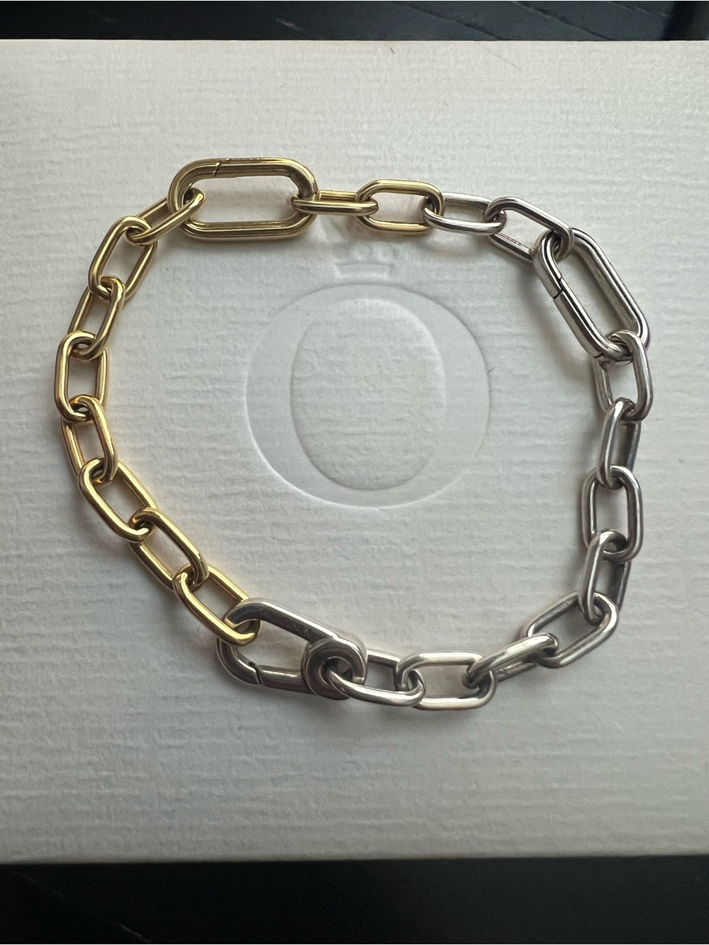 Pandora Link Chain  Bracelet- Sterling Silver and 14K Gold Plated
